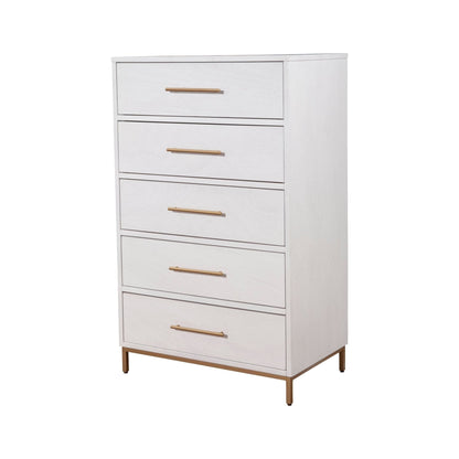 Madelyn Five Drawer Chest, White