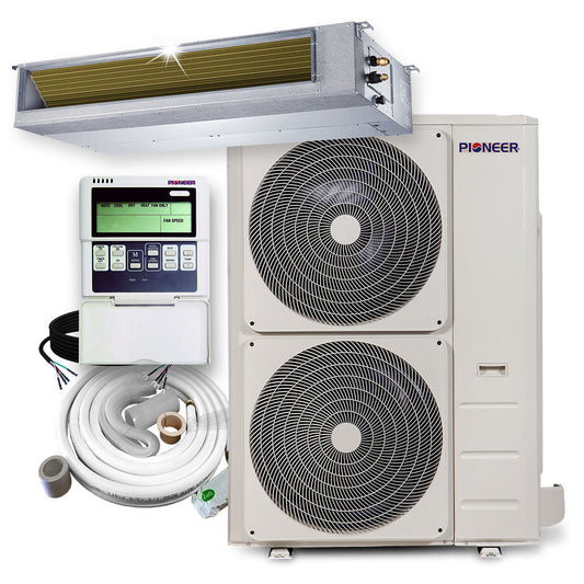 Pioneer Quantum Ultra 48,000 BTU 17 SEER2 230V Slim-Duct Ceiling Concealed Mini-Split Air Conditioner Inverter Heat Pump Full Set