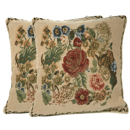 Tache Floral Country Rustic Morning Meadow Tapestry Throw Pillow Cover (3098)