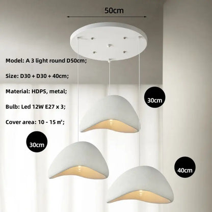 Meera - Minimalist Nordic Wabi Sabi LED Pendant Lights - Stylish Dining Room Lighting Fixture"