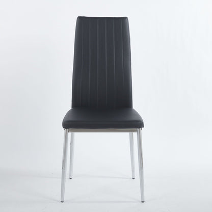 Minimalist Design Dining Chair Set of 4 with Metal Frame - Black or White