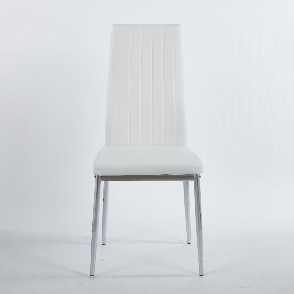 Minimalist Design Dining Chair Set of 4 with Metal Frame - Black or White