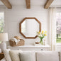 Octagon Wood Frame Mirror