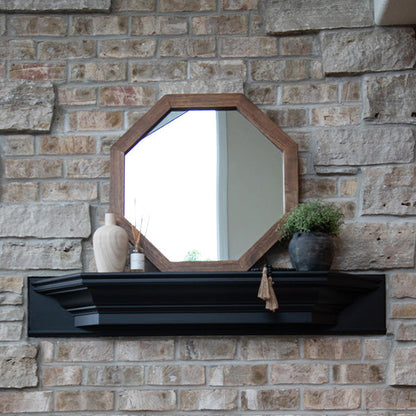 Octagon Wood Frame Mirror