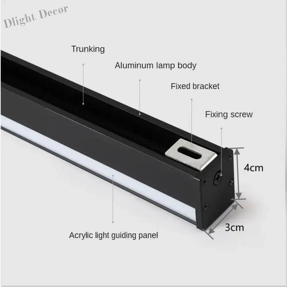 Modern Black LED Wall Lamp - Perfect for Dining Room, Living Room Decoration, LED Long Strip Wall Lights, Staircase Corner Wall Lamp