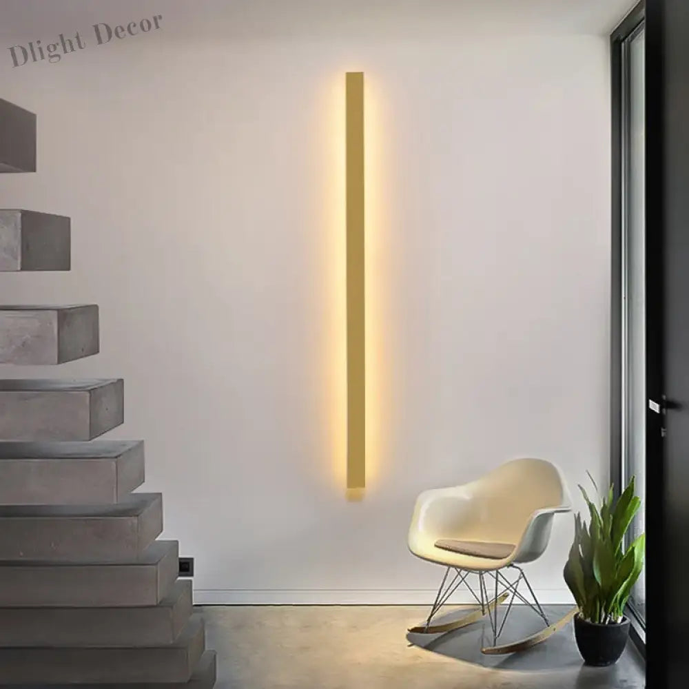 Modern Black LED Wall Lamp - Perfect for Dining Room, Living Room Decoration, LED Long Strip Wall Lights, Staircase Corner Wall Lamp
