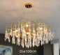 Modern Crystal Chandeliers - Luxury Living and Dining Room Lighting with Bar Design, Featuring Branch Pendant Lights and Crystal Water Drop Accents