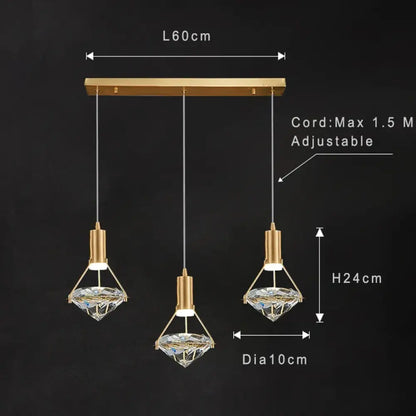 Modern Crystal LED Pendant Lights - Elegant Hanging Chandeliers for Living Rooms, Dining Areas, Kitchens, Restaurants, Bars, and Home Decor