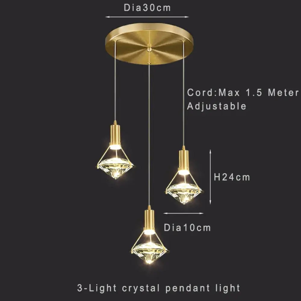 Modern Crystal LED Pendant Lights - Elegant Hanging Chandeliers for Living Rooms, Dining Areas, Kitchens, Restaurants, Bars, and Home Decor