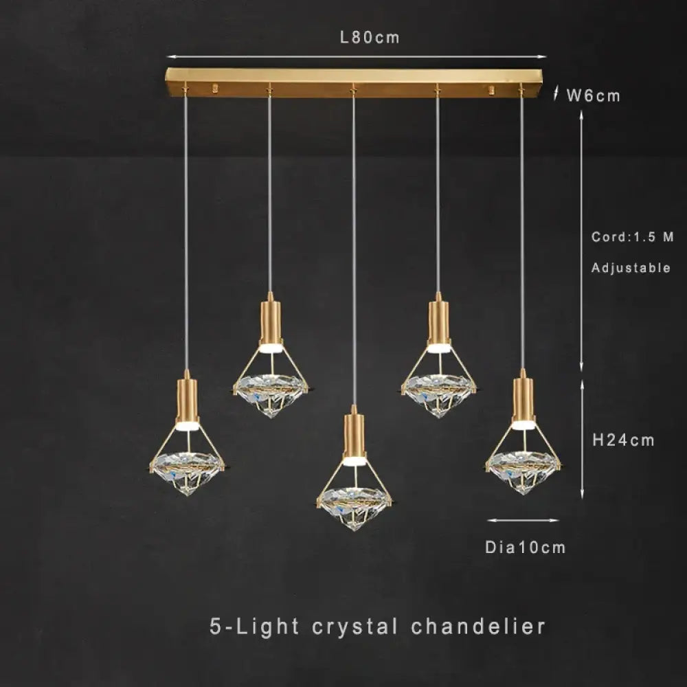 Modern Crystal LED Pendant Lights - Elegant Hanging Chandeliers for Living Rooms, Dining Areas, Kitchens, Restaurants, Bars, and Home Decor