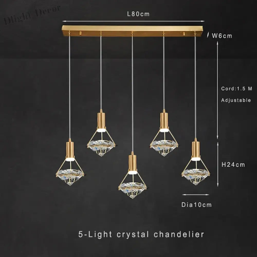 Modern Crystal LED Pendant Lights - Elegant Hanging Chandeliers for Living Rooms, Dining Areas, Kitchens, Restaurants, Bars, and Home Decor