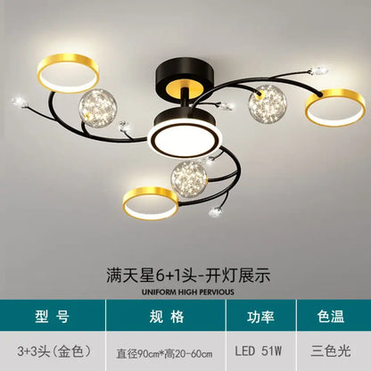 Modern Gold Flush Mount Light | Modern Bedroom Lighting