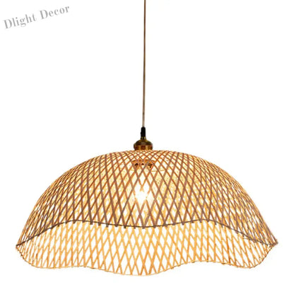 Modern Hand-Woven Bamboo Pendant Lights - Artistic Rattan Wicker Chandeliers for Dining Rooms and Bedroom Lighting