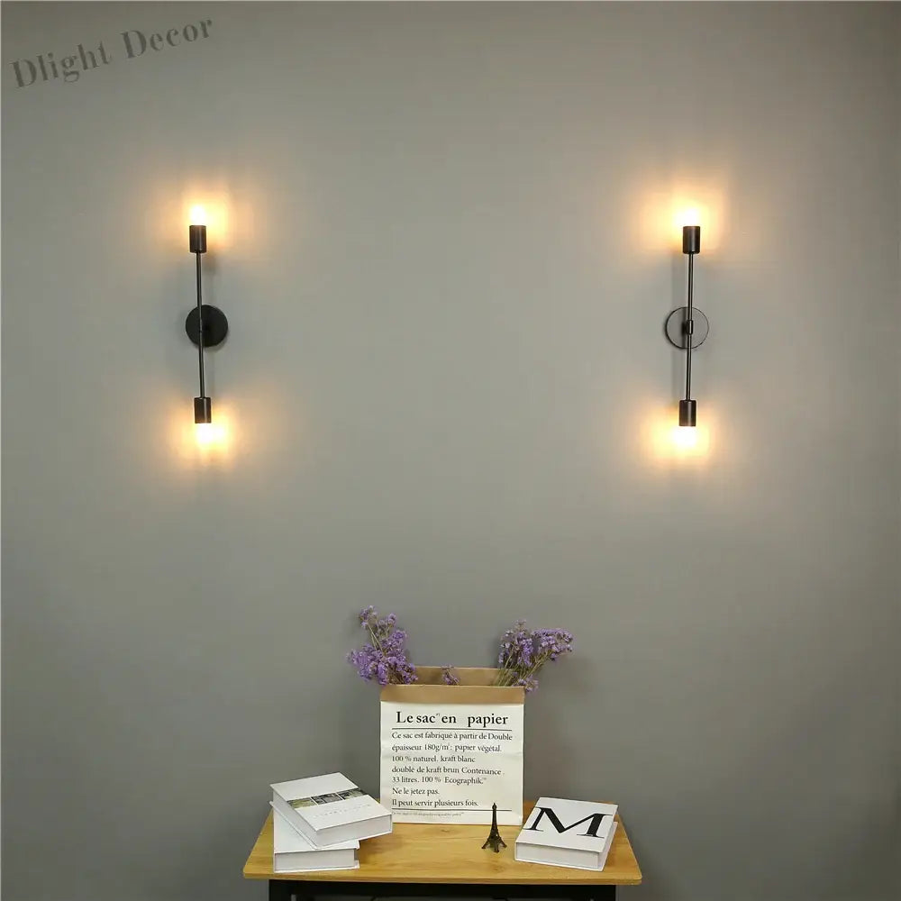 Modern Iron Double Head Wall Lamps - Stylish LED Wall Lights for Aisle, Living Room, and More