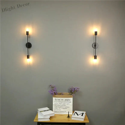 Modern Iron Double Head Wall Lamps - Stylish LED Wall Lights for Aisle, Living Room, and More