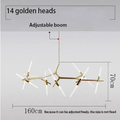 Modern LED Chandeliers - Gold and Black Ceiling Hanging Lighting - Perfect for Dining, Kitchen, Living Room, Bedroom Indoor Decor - Suspension Pendant Lamp