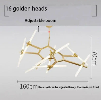 Modern LED Chandeliers - Gold and Black Ceiling Hanging Lighting - Perfect for Dining, Kitchen, Living Room, Bedroom Indoor Decor - Suspension Pendant Lamp