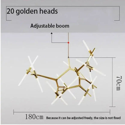 Modern LED Chandeliers - Gold and Black Ceiling Hanging Lighting - Perfect for Dining, Kitchen, Living Room, Bedroom Indoor Decor - Suspension Pendant Lamp