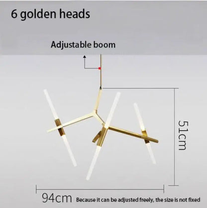 Modern LED Chandeliers - Gold and Black Ceiling Hanging Lighting - Perfect for Dining, Kitchen, Living Room, Bedroom Indoor Decor - Suspension Pendant Lamp