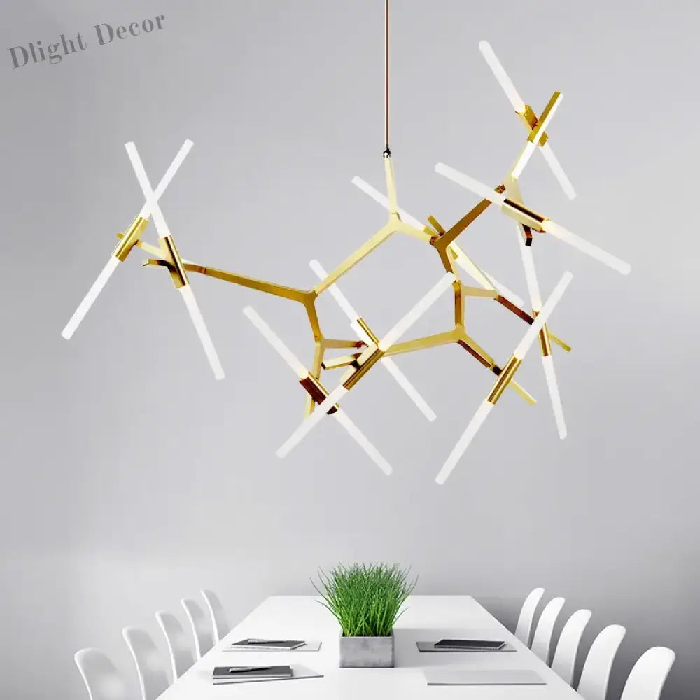 Modern LED Chandeliers - Gold and Black Ceiling Hanging Lighting - Perfect for Dining, Kitchen, Living Room, Bedroom Indoor Decor - Suspension Pendant Lamp