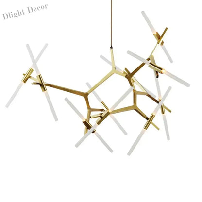 Modern LED Chandeliers - Gold and Black Ceiling Hanging Lighting - Perfect for Dining, Kitchen, Living Room, Bedroom Indoor Decor - Suspension Pendant Lamp