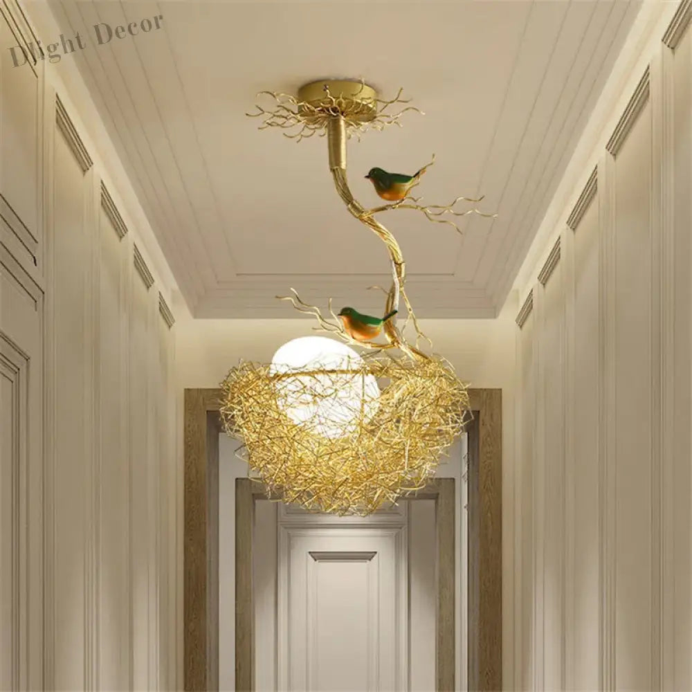 Modern LED Gold Bird's Nest Chandeliers - Illuminate Your Living, Dining, and Kitchen Spaces with Unique Elegance