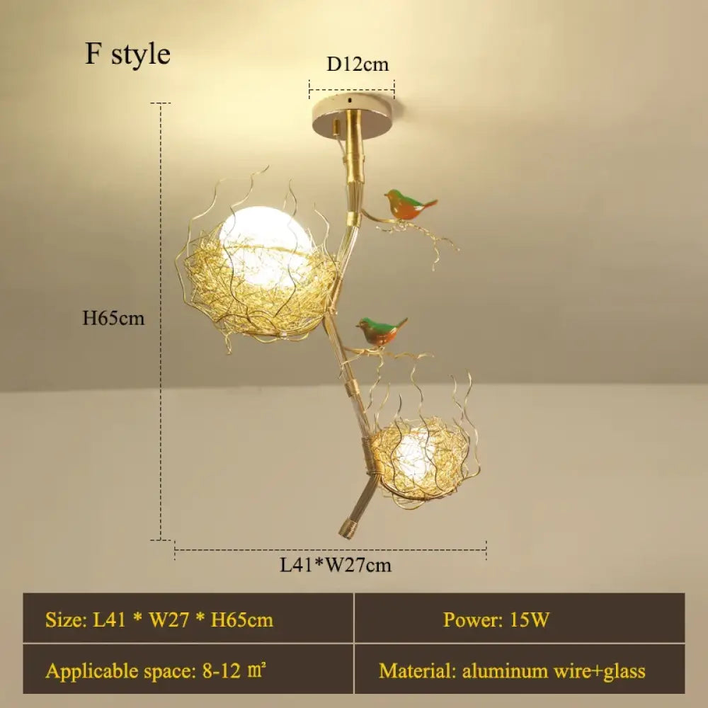 Modern LED Gold Bird's Nest Chandeliers - Illuminate Your Living, Dining, and Kitchen Spaces with Unique Elegance