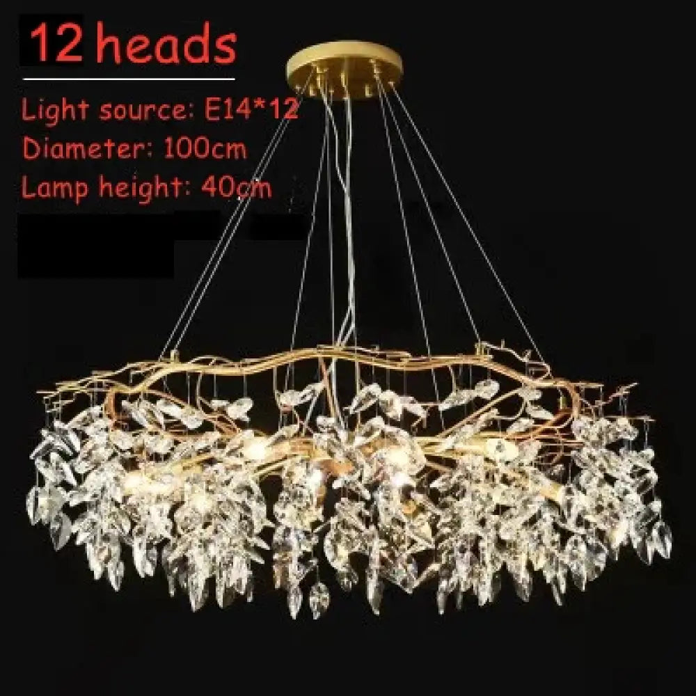 Modern LED Leaf Crystal Ceiling Chandeliers - Elegance for Living, Dining, and Bedrooms