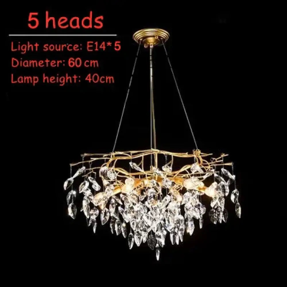 Modern LED Leaf Crystal Ceiling Chandeliers - Elegance for Living, Dining, and Bedrooms