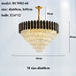Modern LED Luxury Black Gold Crystal Chandeliers - Elegant Indoor Lighting Fixture for Living and Dining Rooms