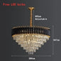 Modern LED Luxury Black Gold Crystal Chandeliers - Elegant Indoor Lighting Fixture for Living and Dining Rooms