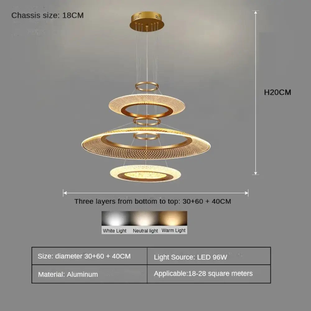 Modern LED Screw Ceiling Chandeliers - Luxury Ring Pendant Lights for High-End Living and Dining Rooms