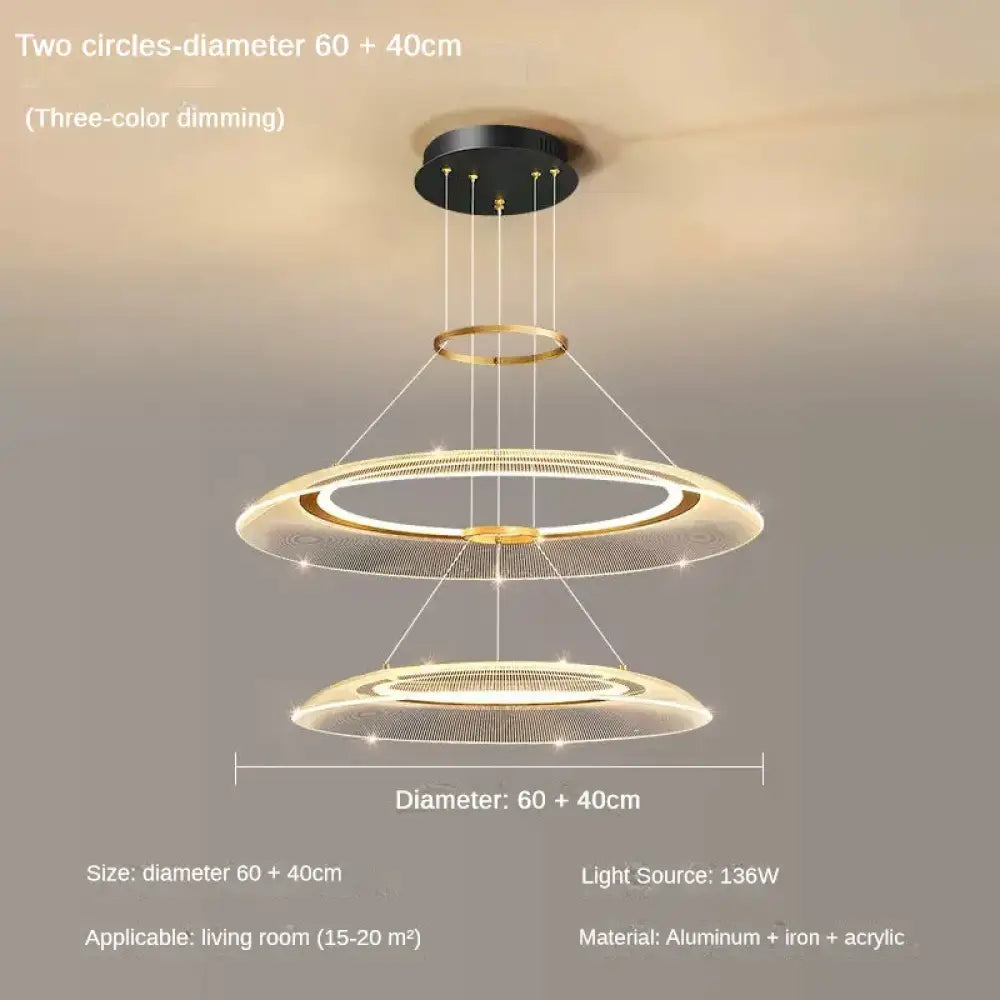 Modern LED Screw Ceiling Chandeliers - Luxury Ring Pendant Lights for High-End Living and Dining Rooms