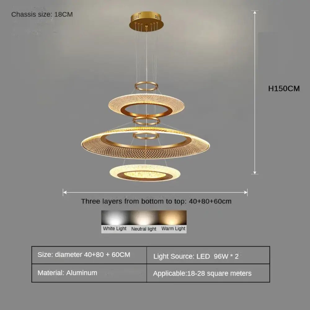 Modern LED Screw Ceiling Chandeliers - Luxury Ring Pendant Lights for High-End Living and Dining Rooms