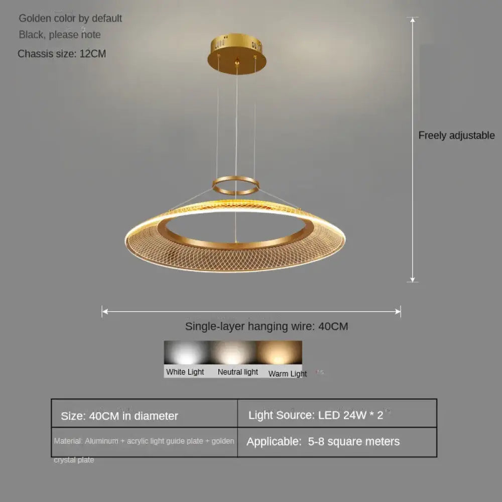 Modern LED Screw Ceiling Chandeliers - Luxury Ring Pendant Lights for High-End Living and Dining Rooms