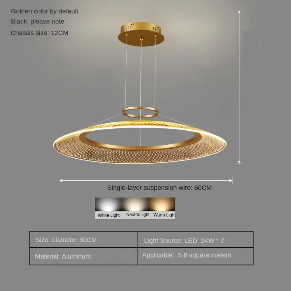 Modern LED Screw Ceiling Chandeliers - Luxury Ring Pendant Lights for High-End Living and Dining Rooms