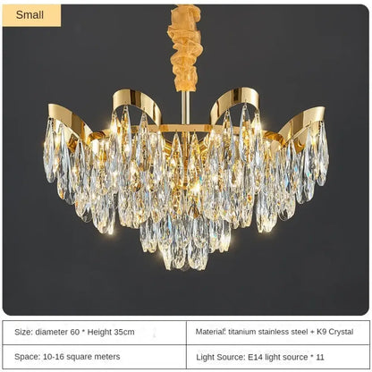 Modern LED Sunflower Crystal Ceiling Chandeliers - Bionic Elegance for Living and Dining Spaces
