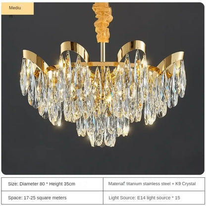 Modern LED Sunflower Crystal Ceiling Chandeliers - Bionic Elegance for Living and Dining Spaces