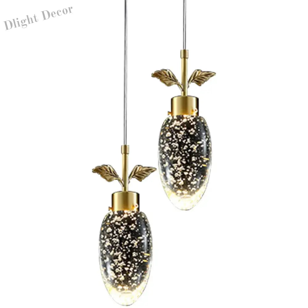 Modern luxury all-copper crystal lamp restaurant LED chandelier Nordic home interior lighting bedroom kitchen Pendant Lights