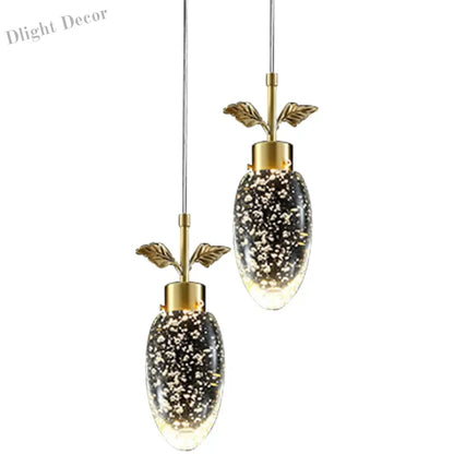 Modern luxury all-copper crystal lamp restaurant LED chandelier Nordic home interior lighting bedroom kitchen Pendant Lights