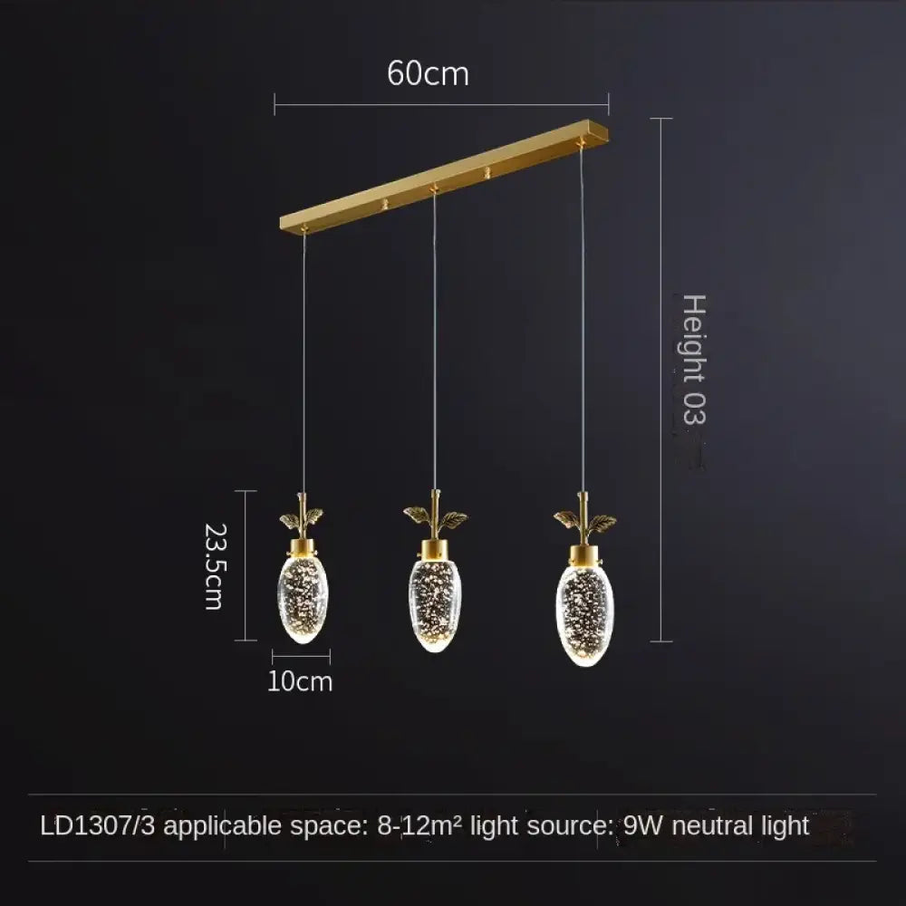 Modern luxury all-copper crystal lamp restaurant LED chandelier Nordic home interior lighting bedroom kitchen Pendant Lights