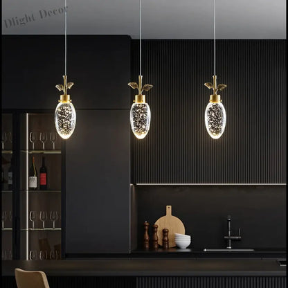 Modern luxury all-copper crystal lamp restaurant LED chandelier Nordic home interior lighting bedroom kitchen Pendant Lights