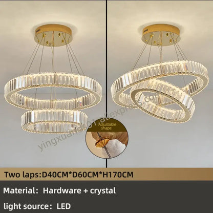 Modern Luxury Crystal Chandeliers - Golden Chandelier Lighting for Living Rooms, Stairs, and Duplex Halls