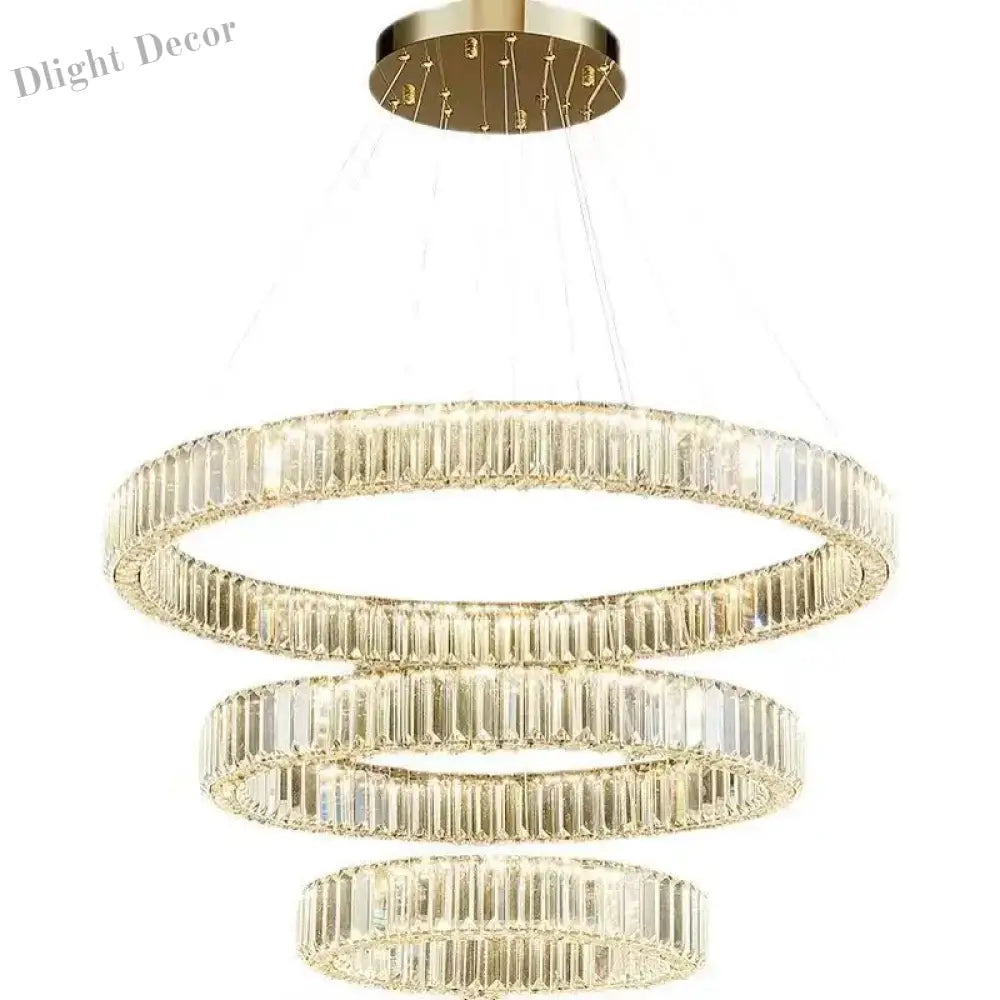 Modern Luxury Crystal Chandeliers - Golden Chandelier Lighting for Living Rooms, Stairs, and Duplex Halls