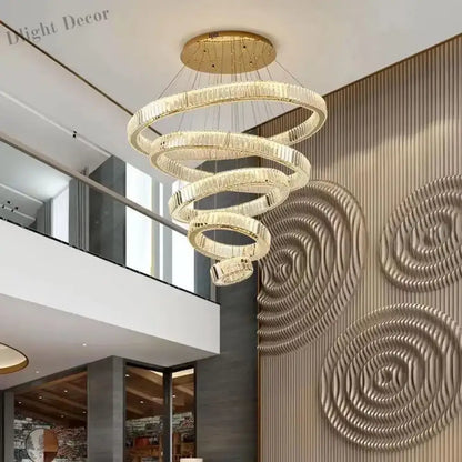 Modern Luxury Crystal Chandeliers - Golden Chandelier Lighting for Living Rooms, Stairs, and Duplex Halls