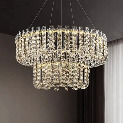 Modern Luxury Crystal LED Chandeliers - Illuminating Elegance for Living and Dining Rooms