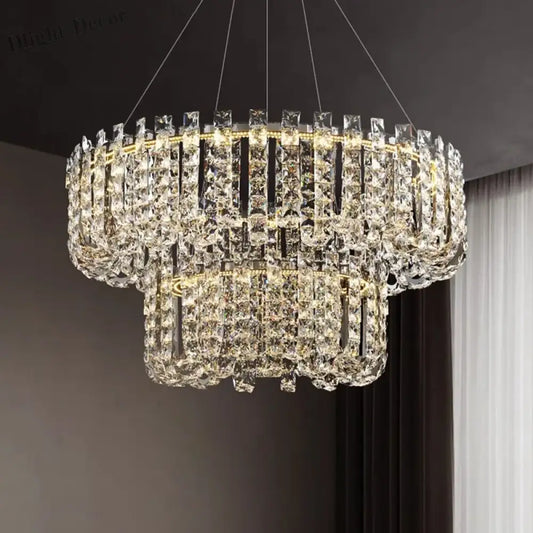 Modern Luxury Crystal LED Chandeliers - Illuminating Elegance for Living and Dining Rooms