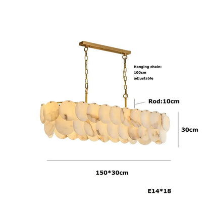 Modern Luxury LED Natural Marble Chandeliers - Illuminating Elegance for Living, Dining, and Kitchen
