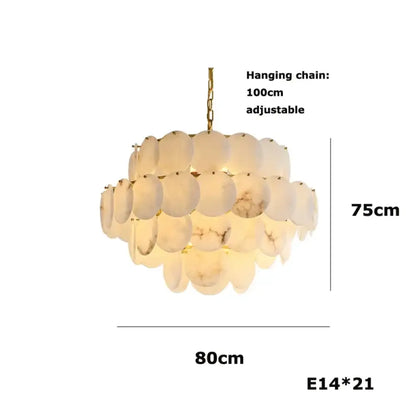 Modern Luxury LED Natural Marble Chandeliers - Illuminating Elegance for Living, Dining, and Kitchen