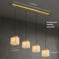 Modern Natural Marble LED Living Room Chandeliers - Elegant Lighting Fixtures for Staircases, Lofts, and Dining Rooms